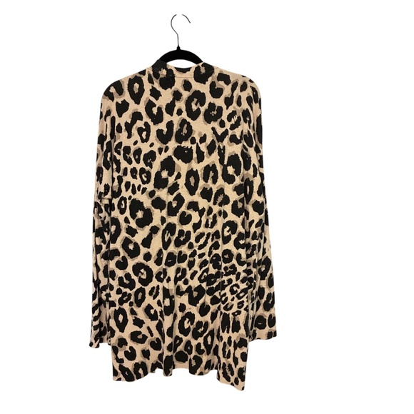 Sanctuary Leopard Print Open Front Cardigan Sweater Beige/Black Size M - Picture 3 of 5